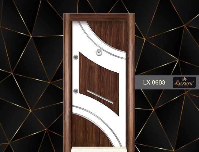 двухцветный ламинокс серия стальная дверь lx 0603