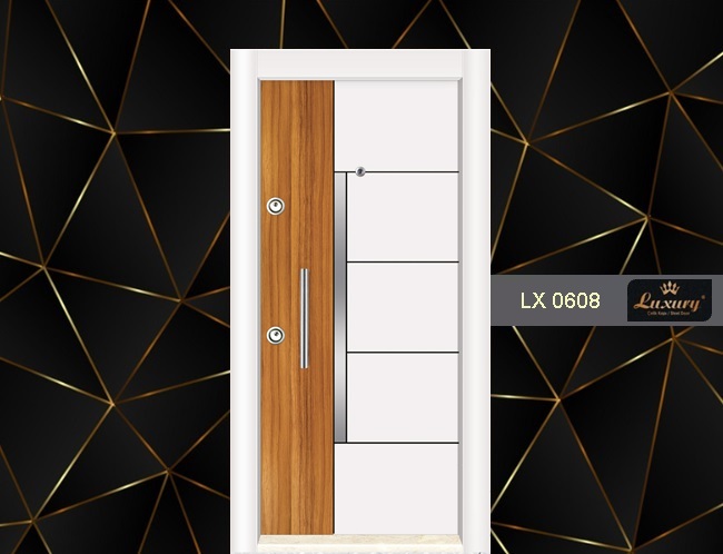 двухцветный ламинокс серия стальная дверь lx 0608