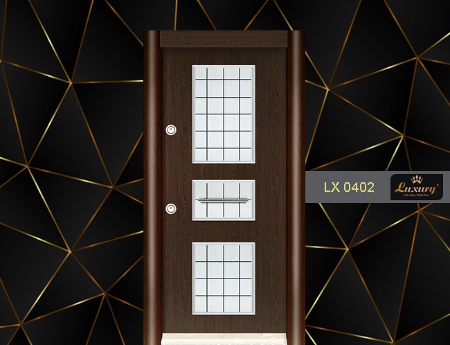 элитная ламинокс эмбоссированная серия стальная дверь lx 0402