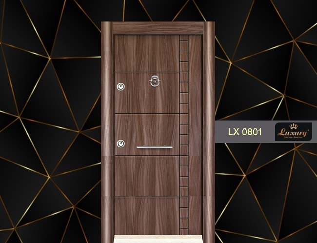 rustik laminoks seri çelik kapı lx 0801