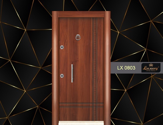 rustik laminoks seri çelik kapı lx 0803