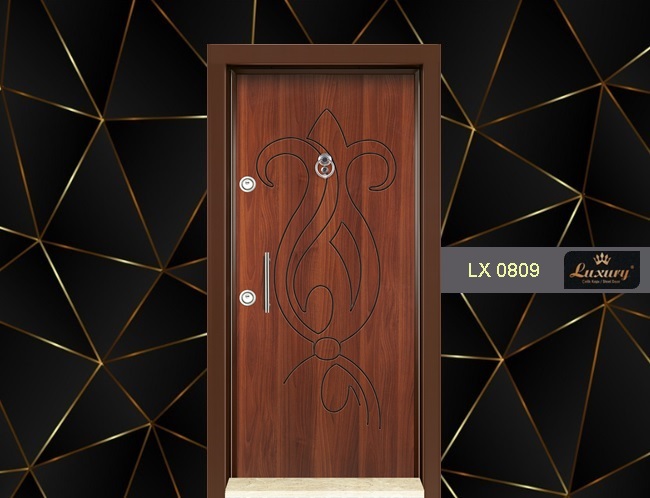 rustik laminoks seri çelik kapı lx 0809
