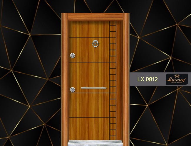 rustik laminoks seri çelik kapı lx 0812