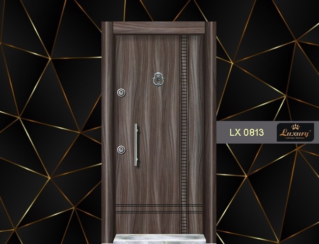 rustik laminoks seri çelik kapı lx 0813