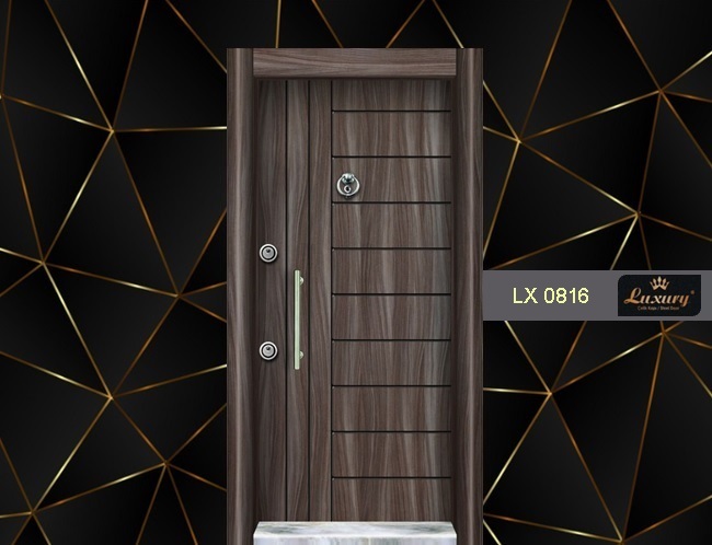 rustik laminoks seri çelik kapı lx 0816