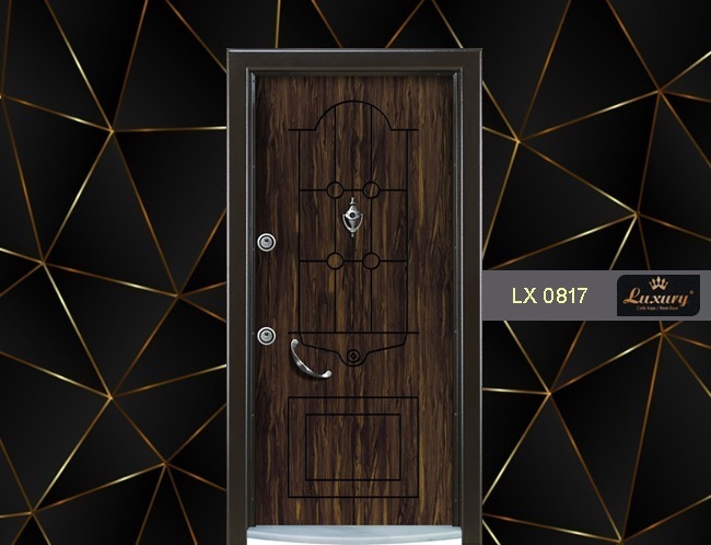 rustik laminoks seri çelik kapı lx 0817